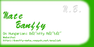 mate banffy business card